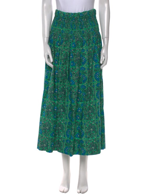 RHODE Floral Print Midi Length Skirt