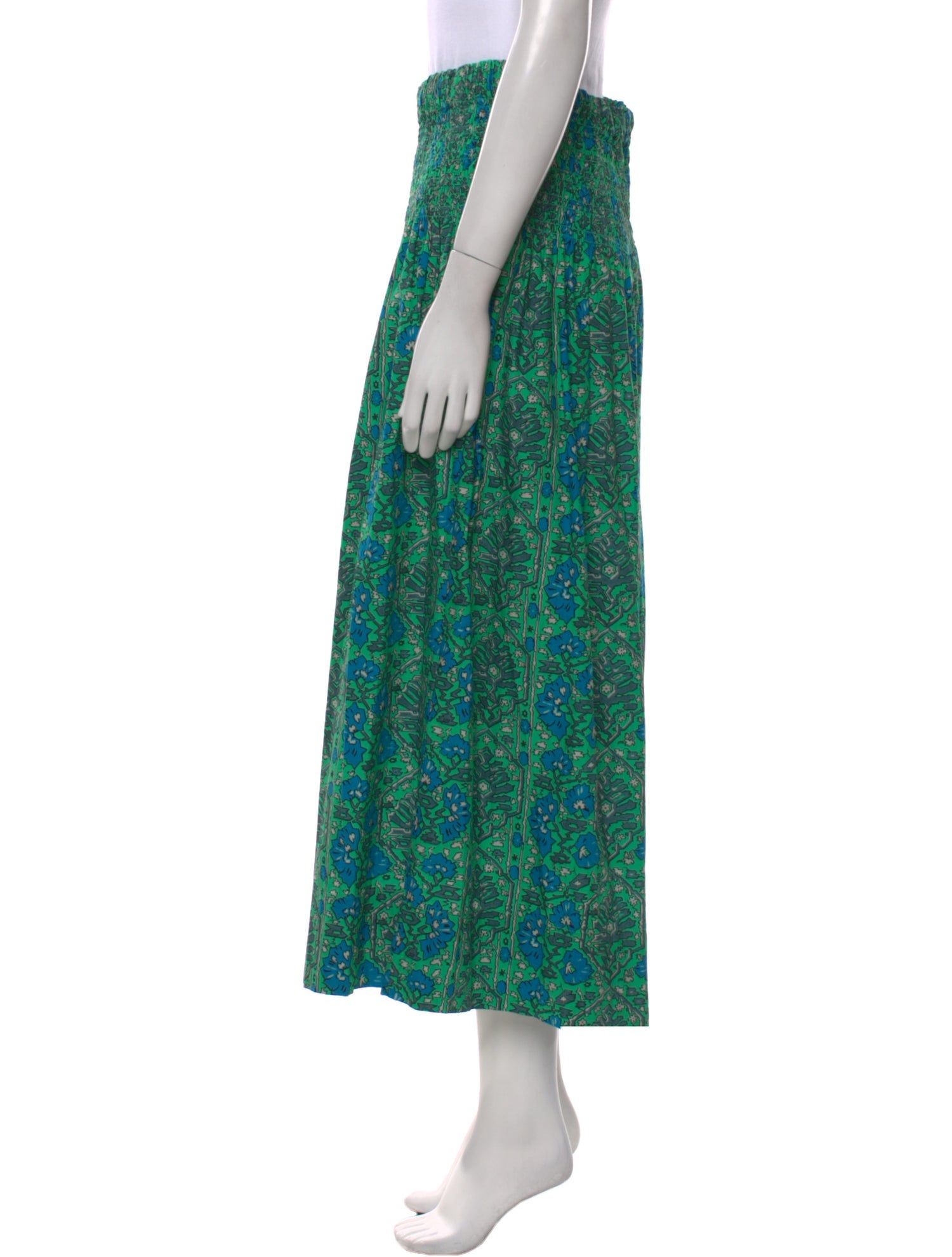 RHODE Floral Print Midi Length Skirt