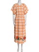 RHODE Plaid Print Long Dress