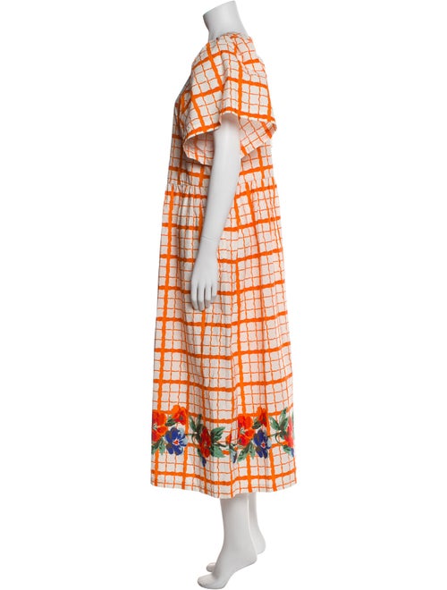 RHODE Plaid Print Long Dress