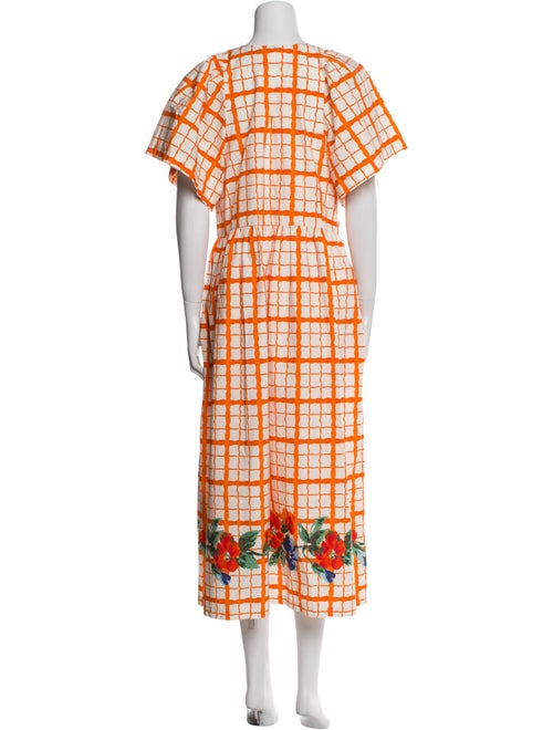 RHODE Plaid Print Long Dress