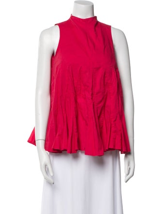 RHODE Mock Neck Sleeveless Blouse