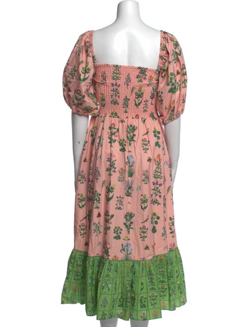 RHODE Floral Print Midi Length Dress