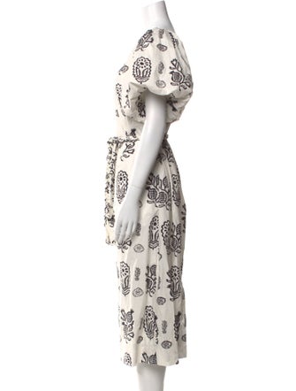 RHODE Printed Midi Length Dress