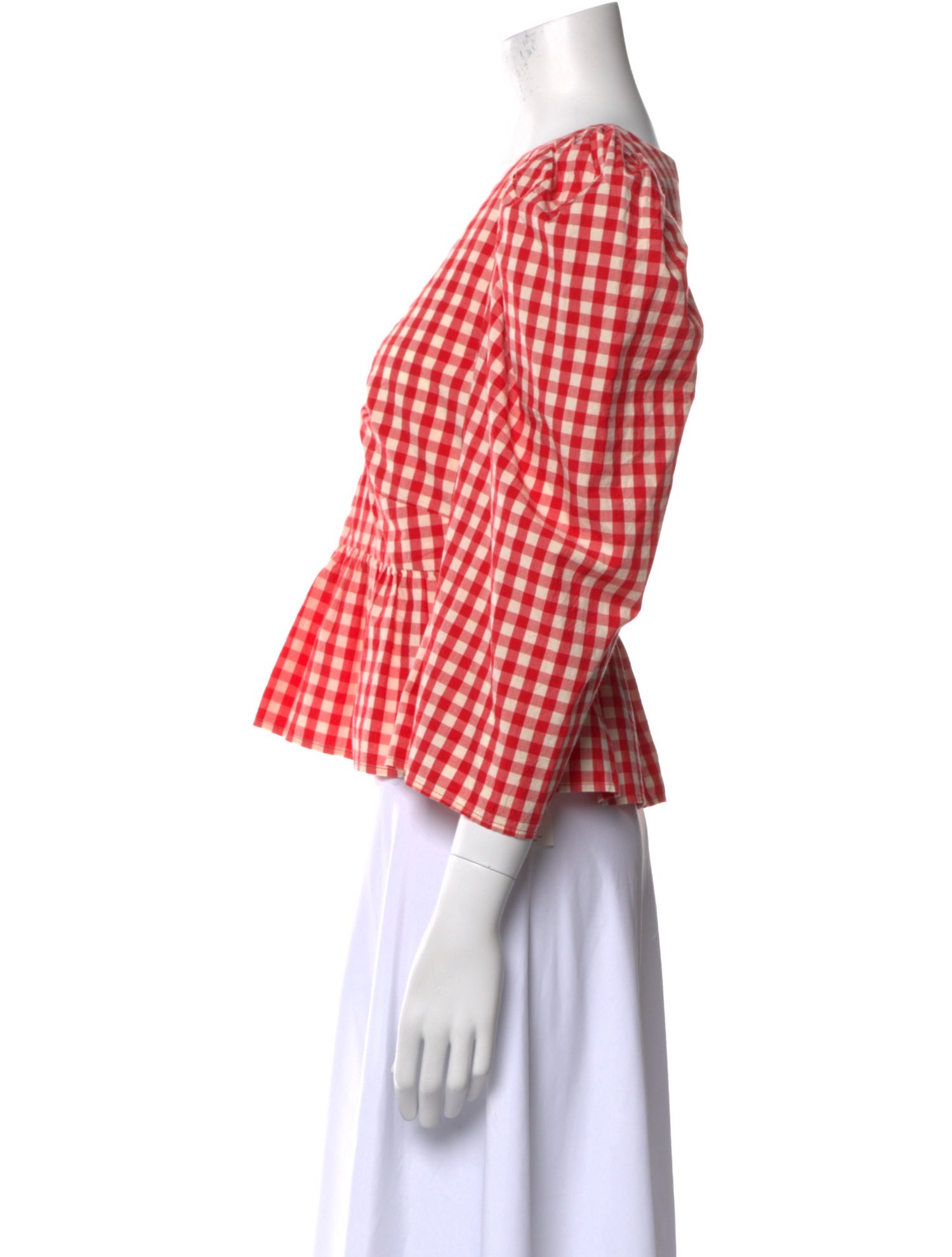 RHODE Plaid Print V-Neck Crop Top