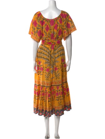 RHODE Printed Midi Length Dress