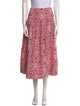 RHODE Floral Print Midi Length Skirt