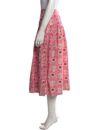 RHODE Floral Print Midi Length Skirt