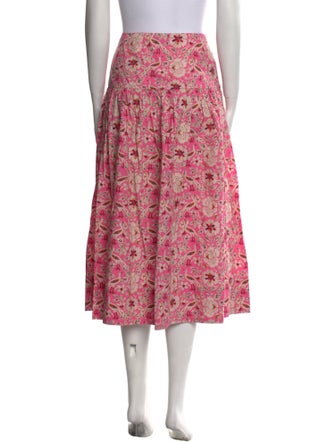 RHODE Floral Print Midi Length Skirt