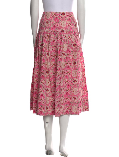 RHODE Floral Print Midi Length Skirt