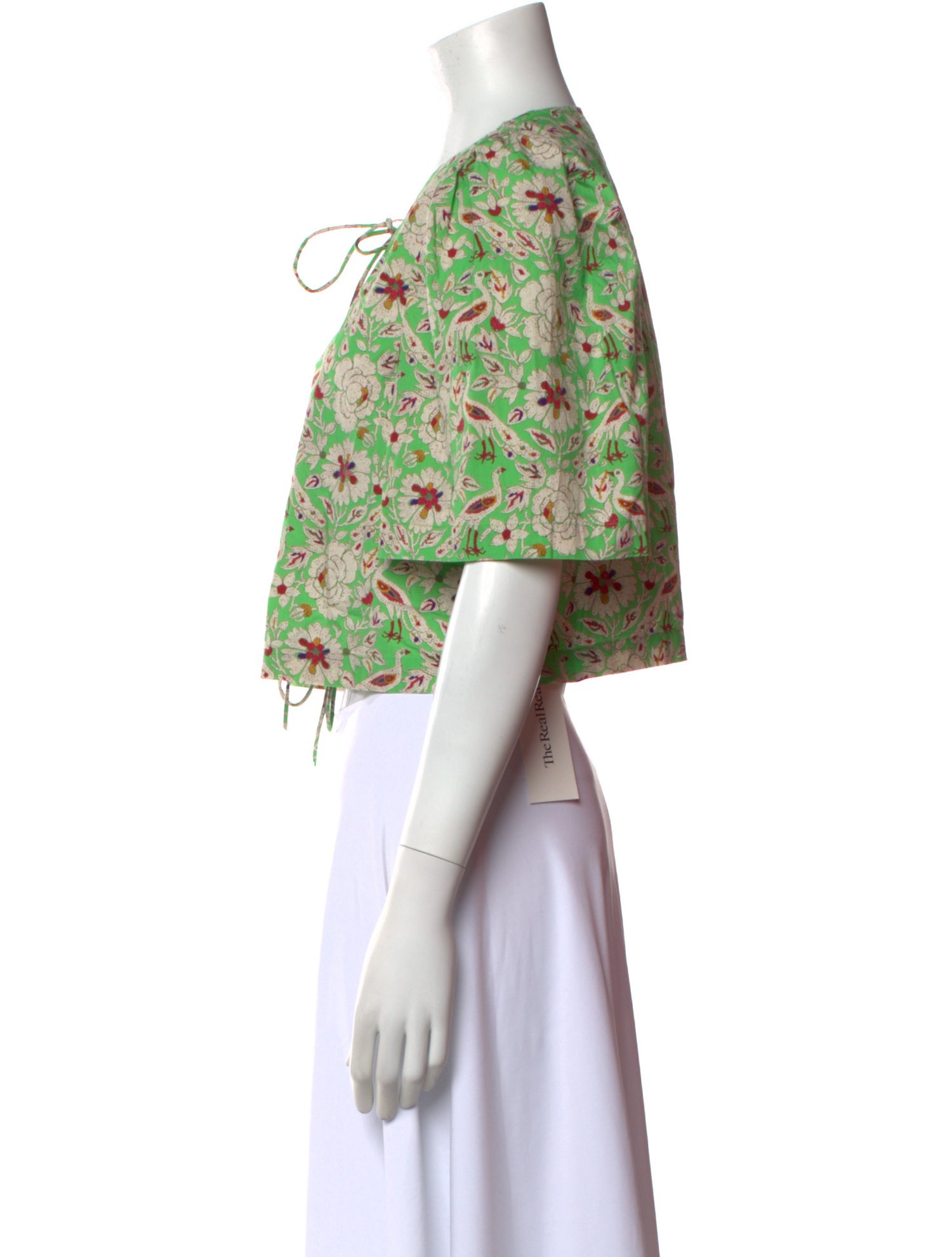 RHODE Floral Print Crew Neck Crop Top