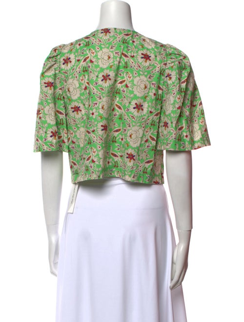 RHODE Floral Print Crew Neck Crop Top