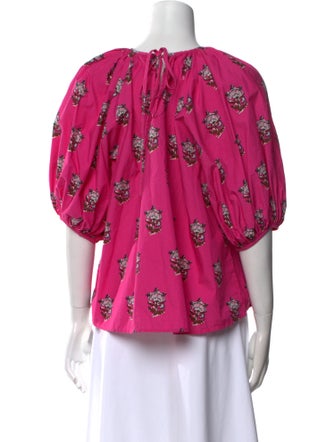 RHODE Printed Bateau Neckline Blouse