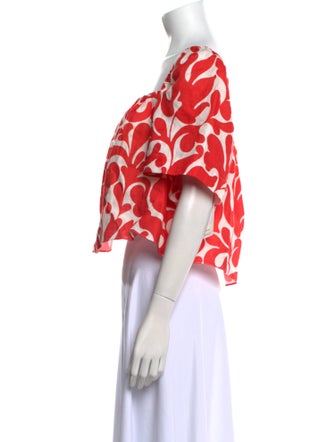 RHODE Linen Printed Crop Top