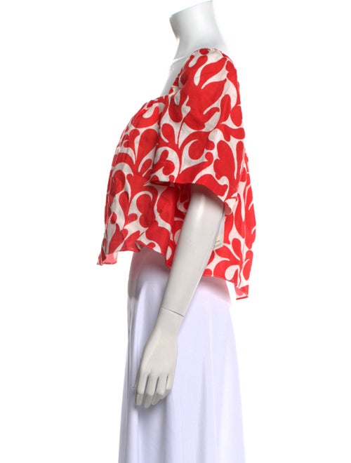 RHODE Linen Printed Crop Top