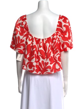 RHODE Linen Printed Crop Top