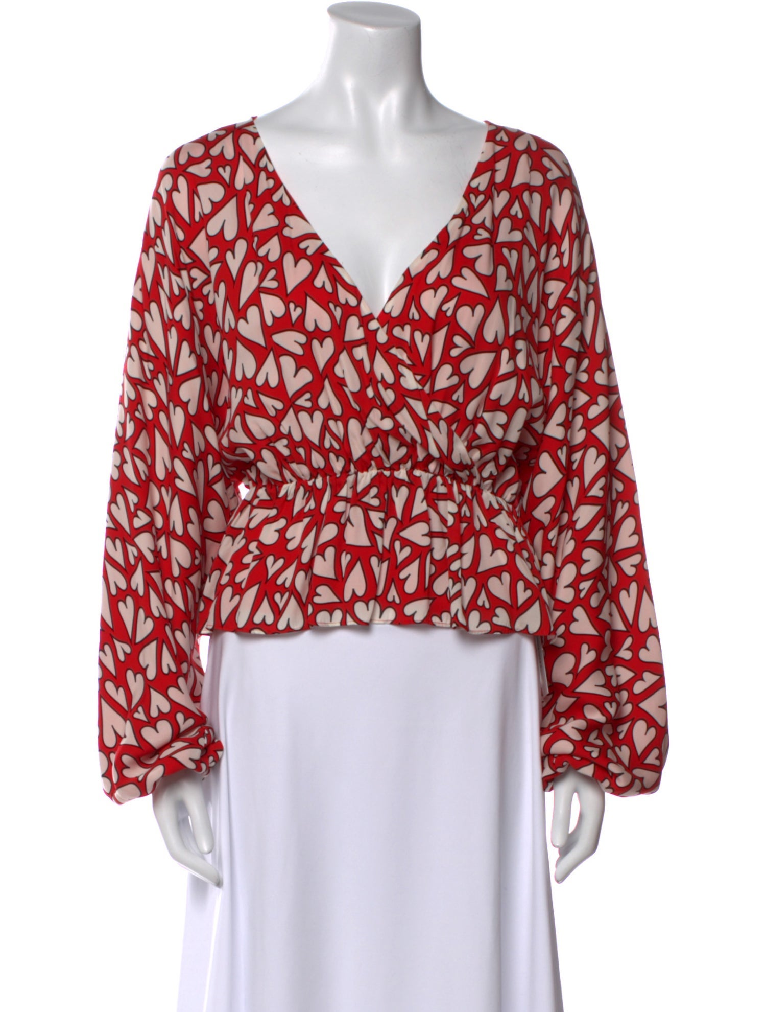 RHODE Printed V-Neck Blouse