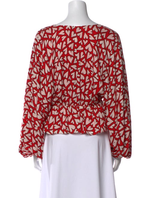 RHODE Printed V-Neck Blouse