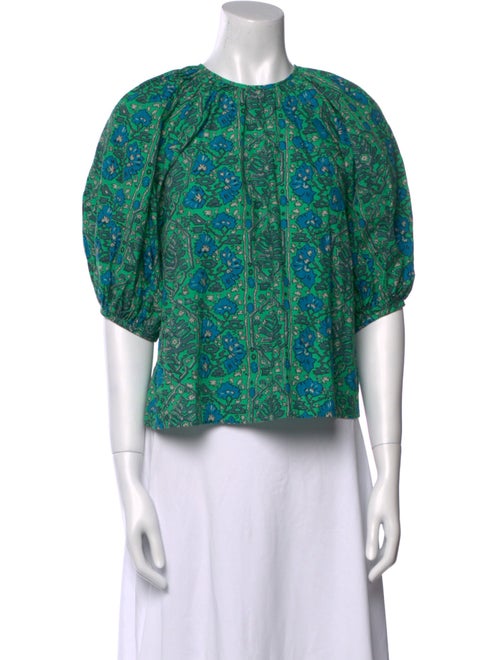 RHODE Paisley Print Crew Neck Crop Top