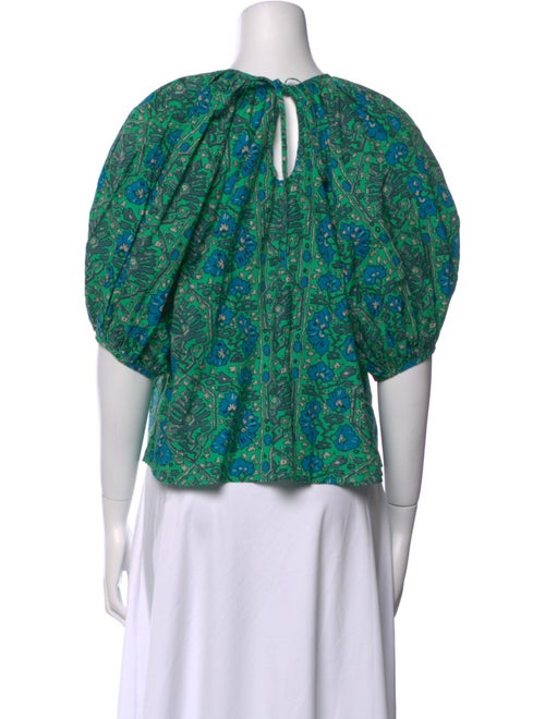 RHODE Paisley Print Crew Neck Crop Top