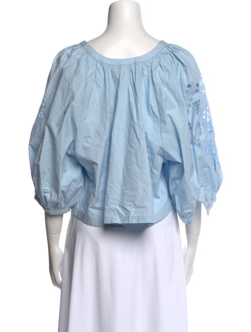 RHODE Scoop Neck Three-Quarter Sleeve Crop Top