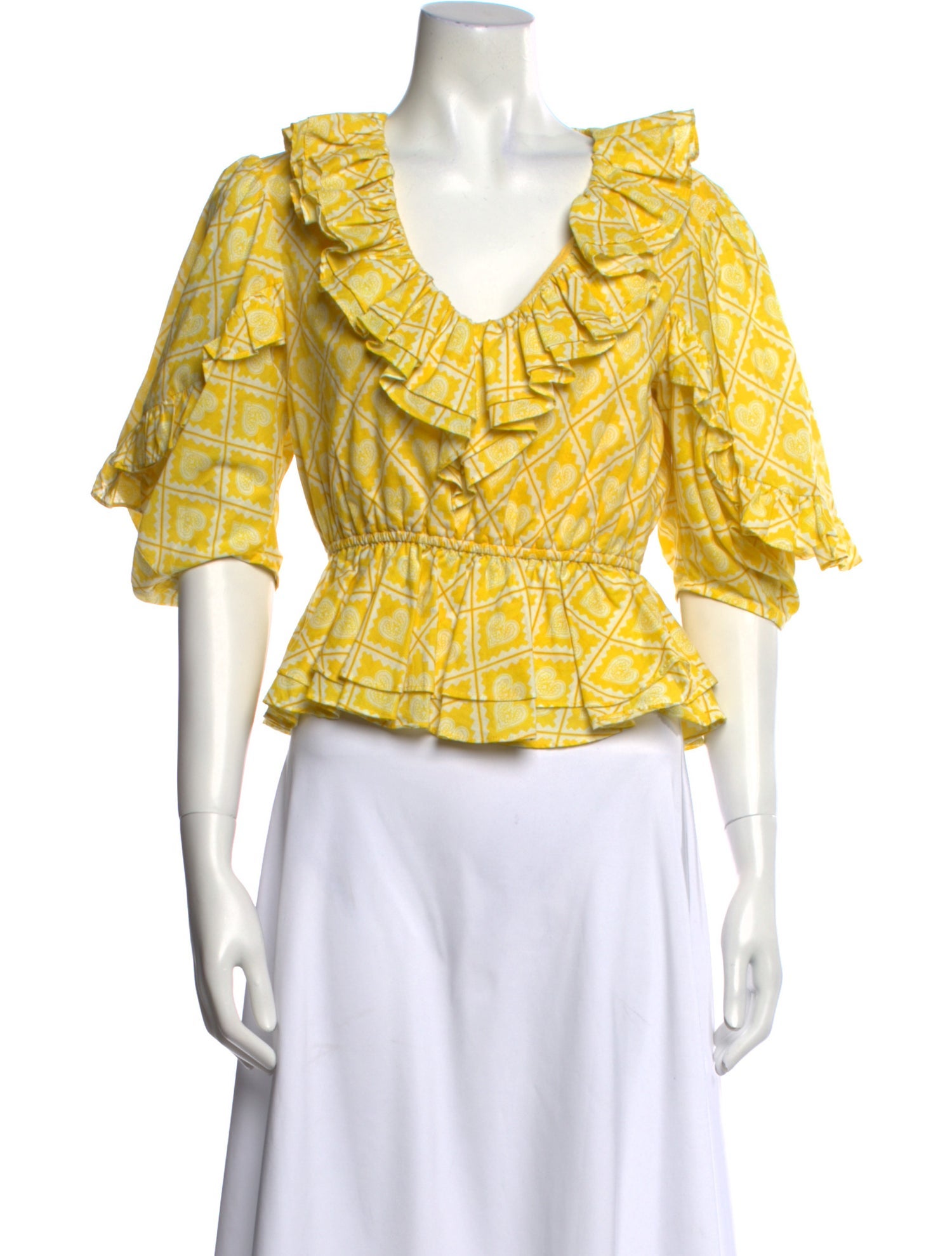 RHODE Printed V-Neck Crop Top