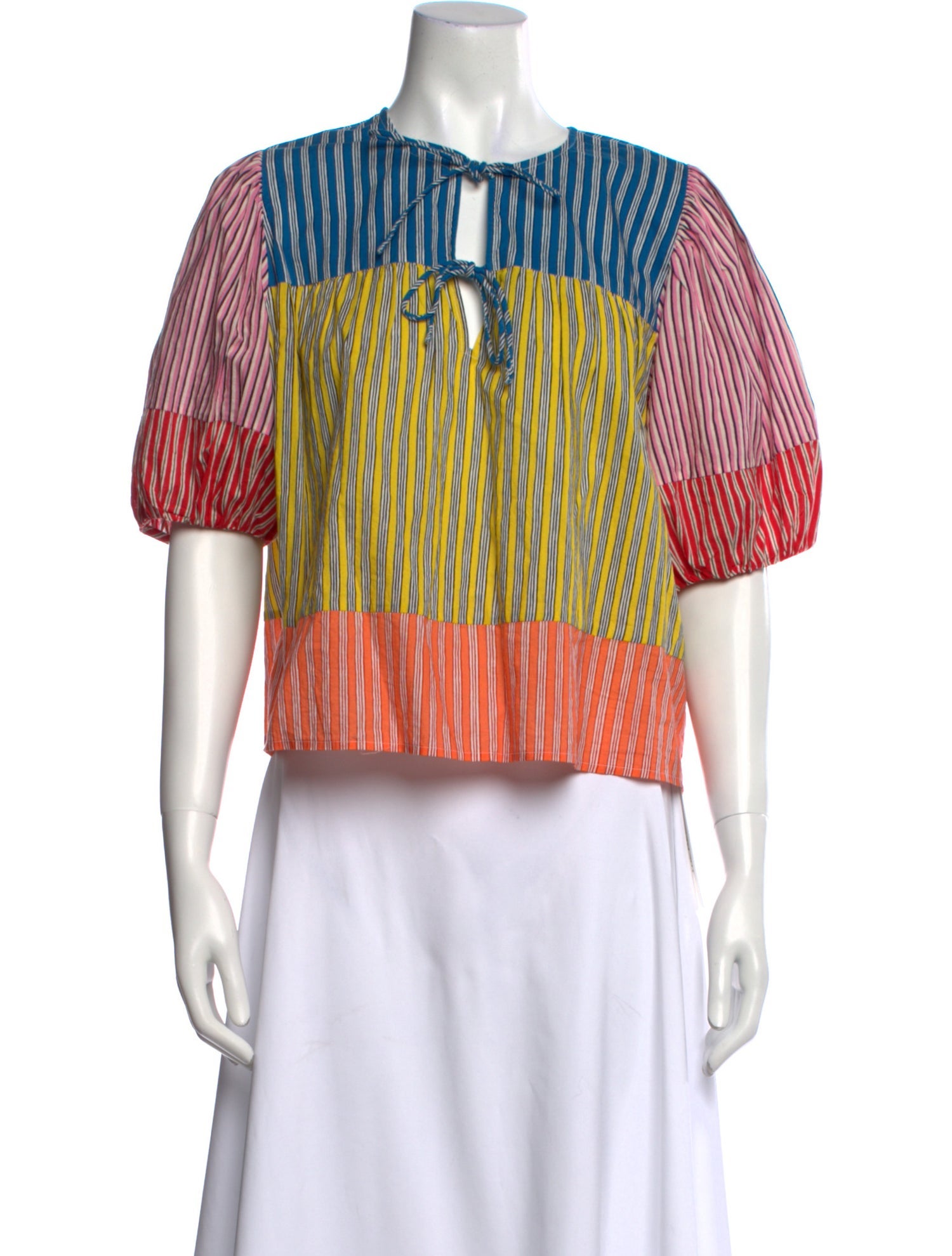 RHODE Striped Crew Neck Crop Top