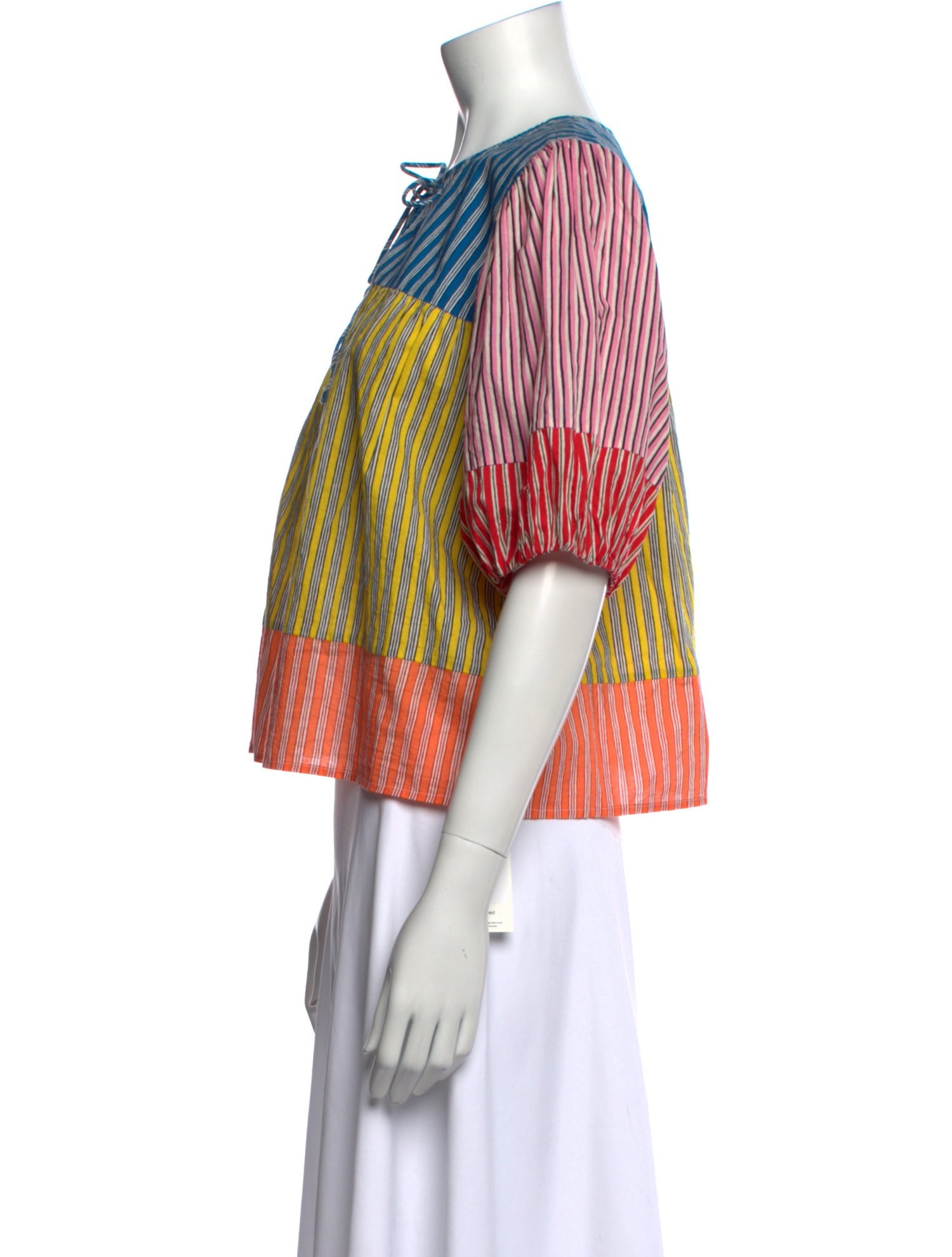 RHODE Striped Crew Neck Crop Top