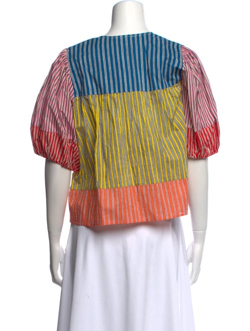 RHODE Striped Crew Neck Crop Top