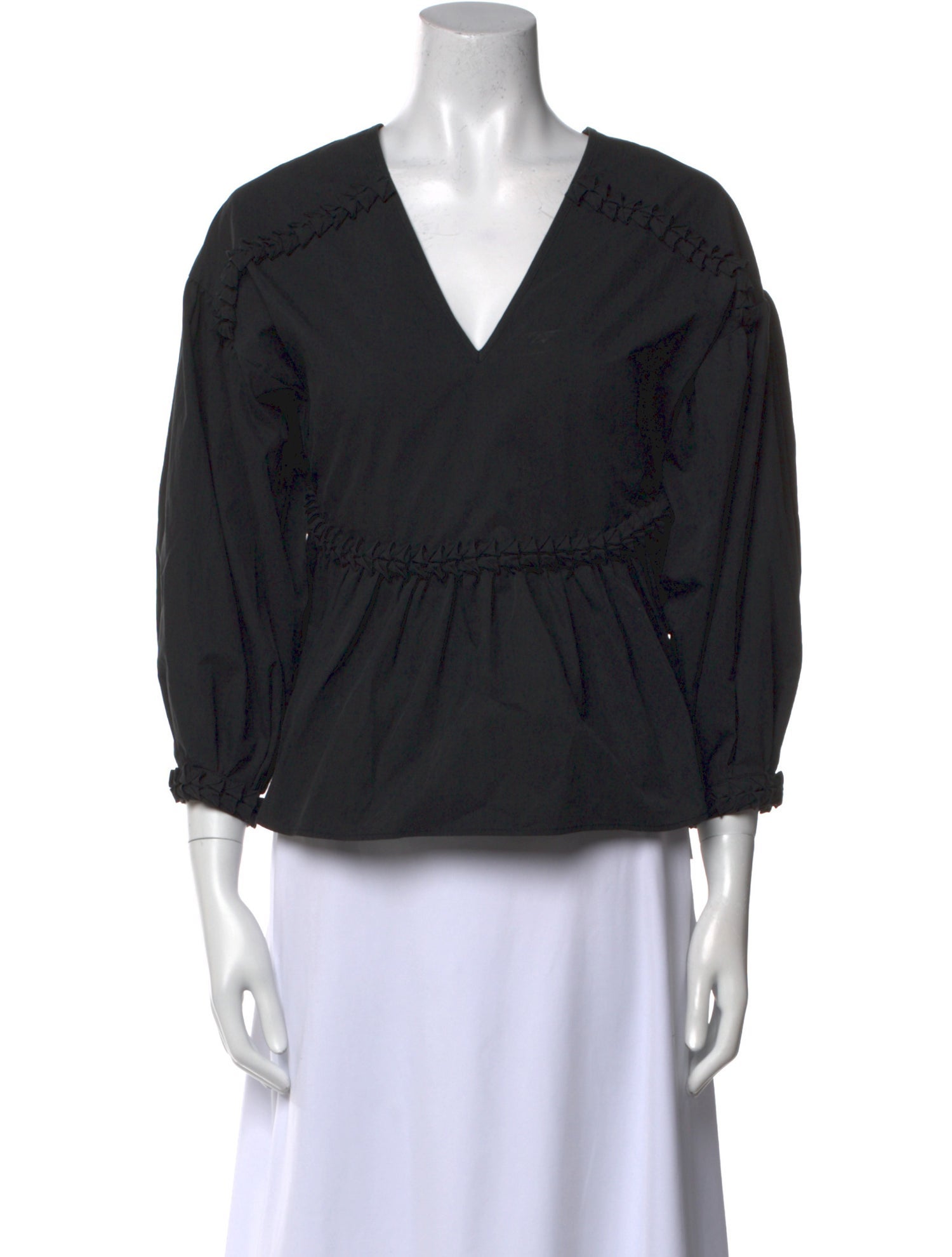 RHODE V-Neck Three-Quarter Sleeve Blouse