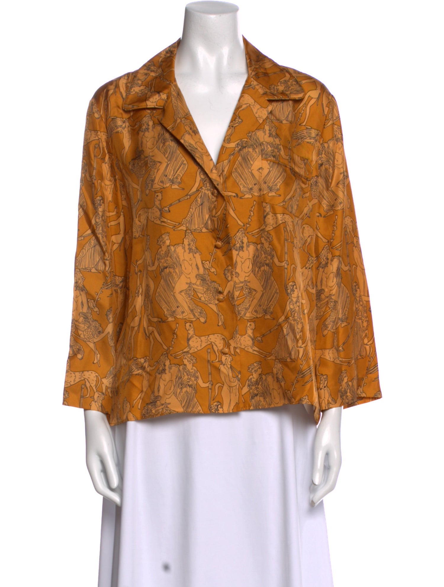 RHODE Satin Floral Print Blouse