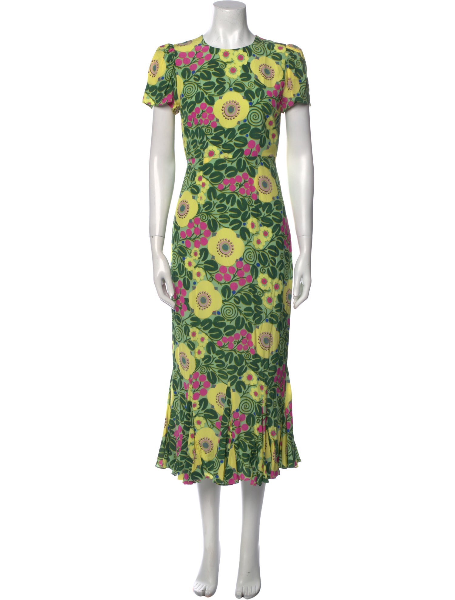 RHODE Floral Print Midi Length Dress w/ Tags