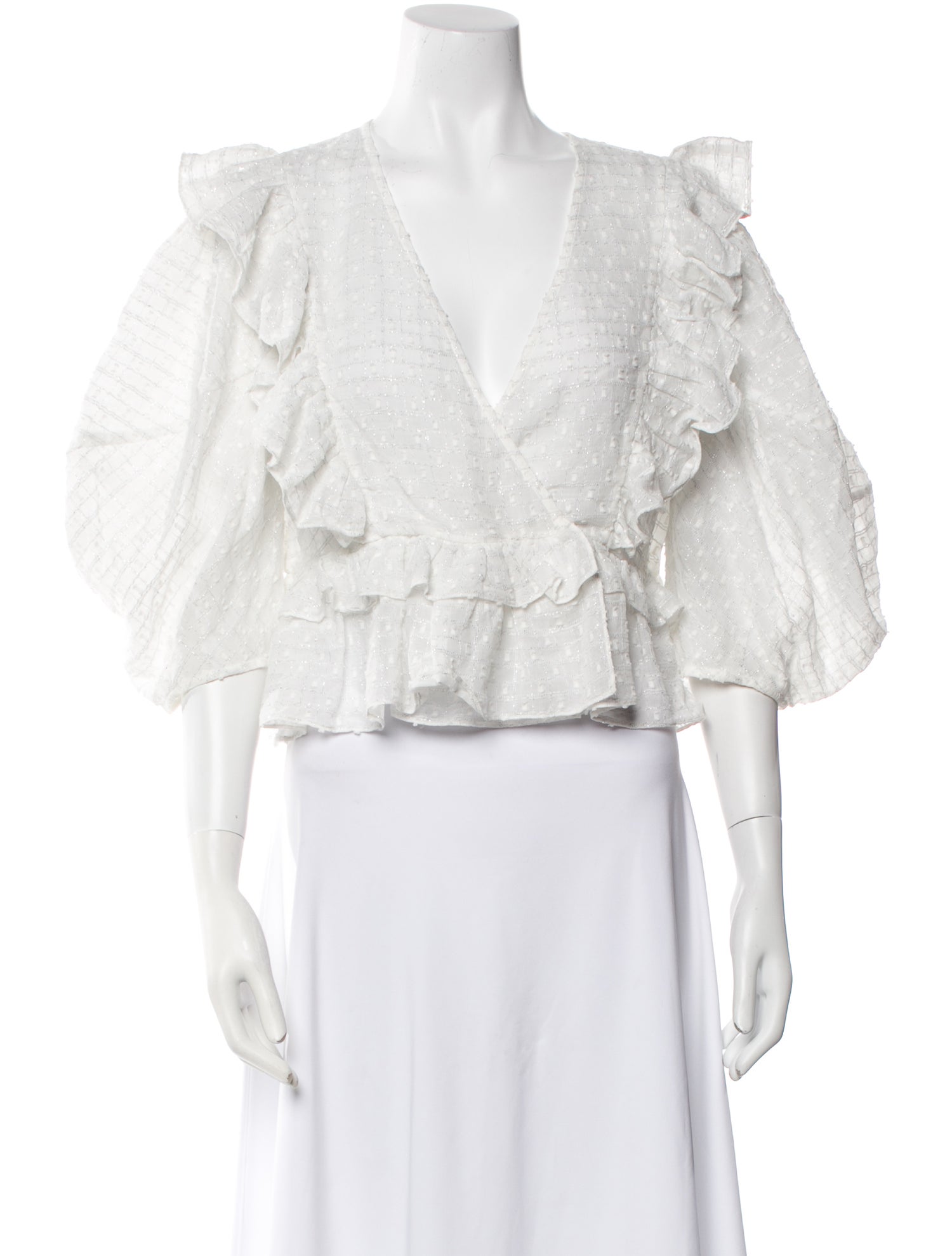 RHODE V-Neck Three-Quarter Sleeve Crop Top w/ Tags