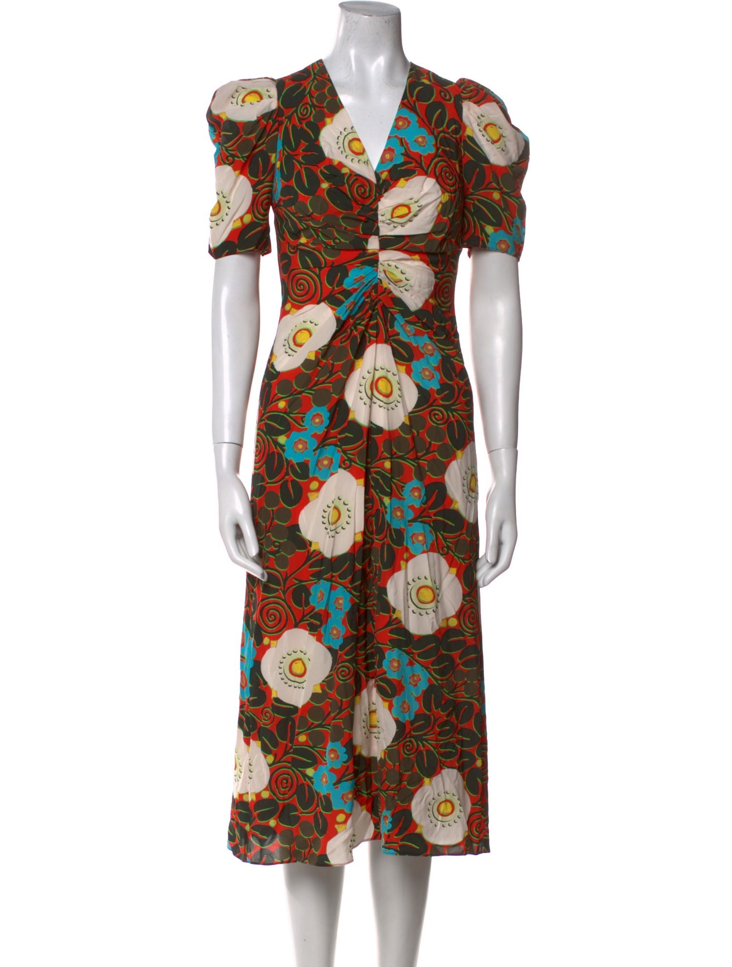 RHODE Printed Midi Length Dress