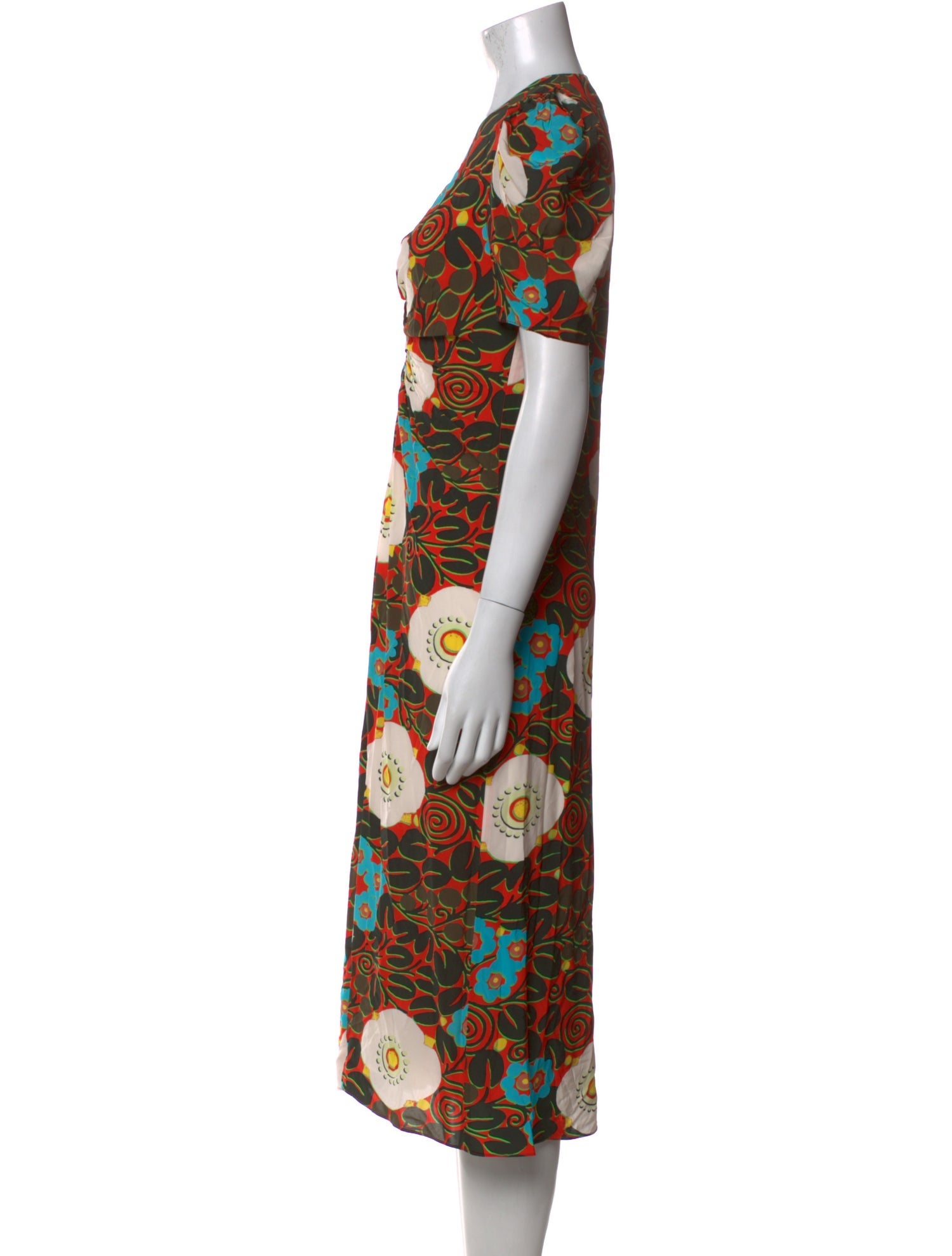 RHODE Printed Midi Length Dress
