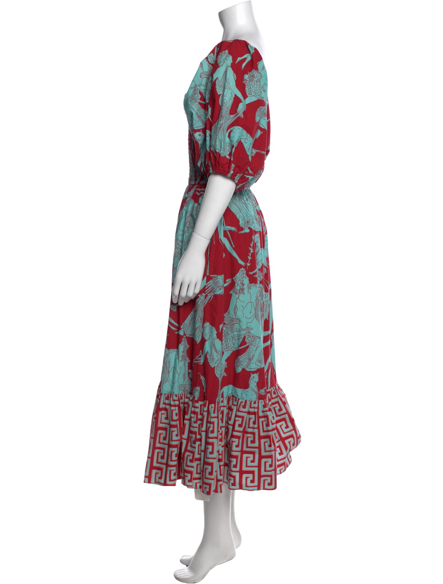 RHODE Printed Midi Length Dress