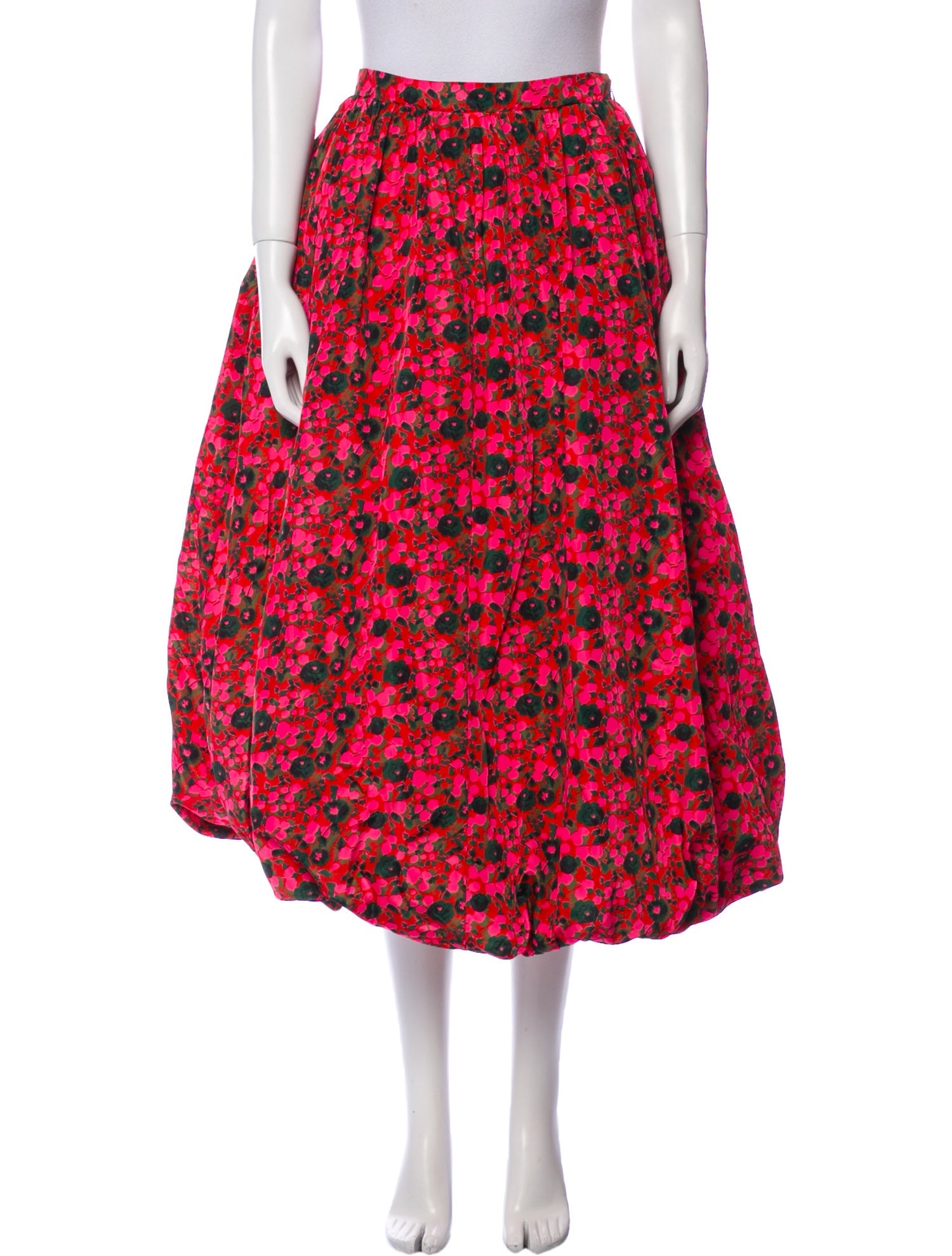 RHODE Floral Print Midi Length Skirt
