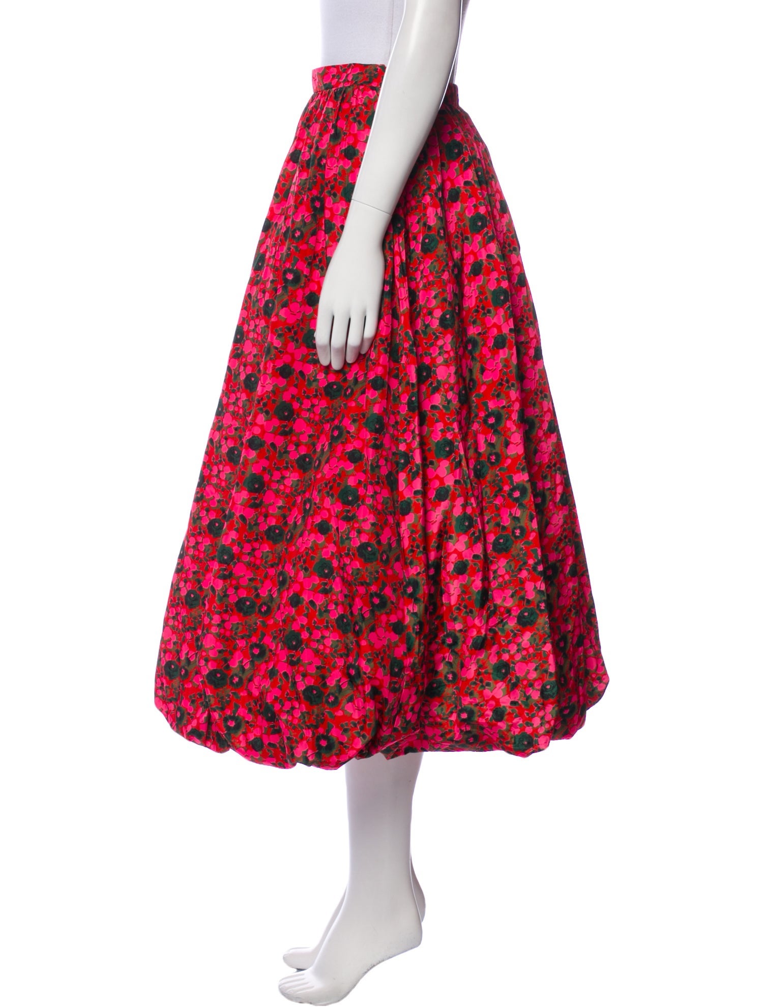 RHODE Floral Print Midi Length Skirt