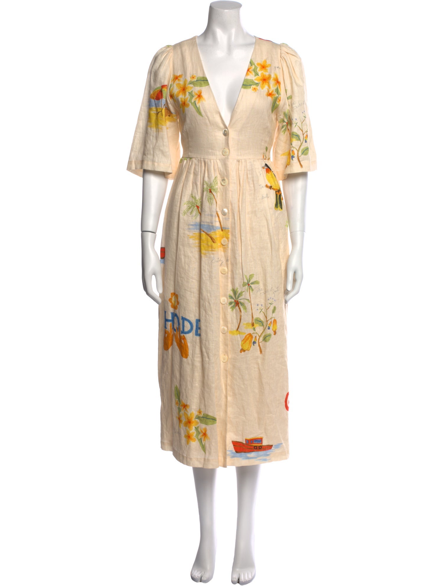 RHODE Linen Long Dress