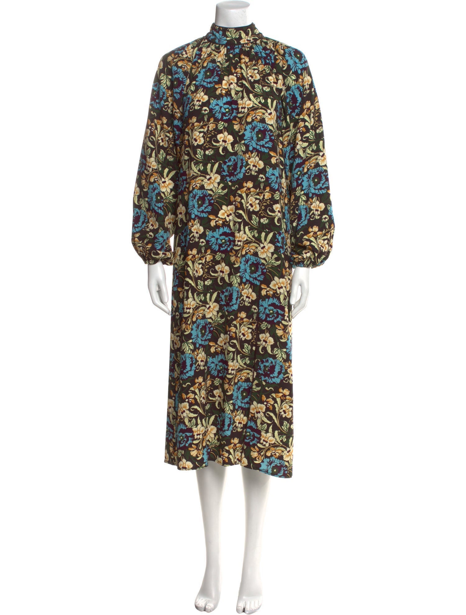 RHODE Floral Print Midi Length Dress