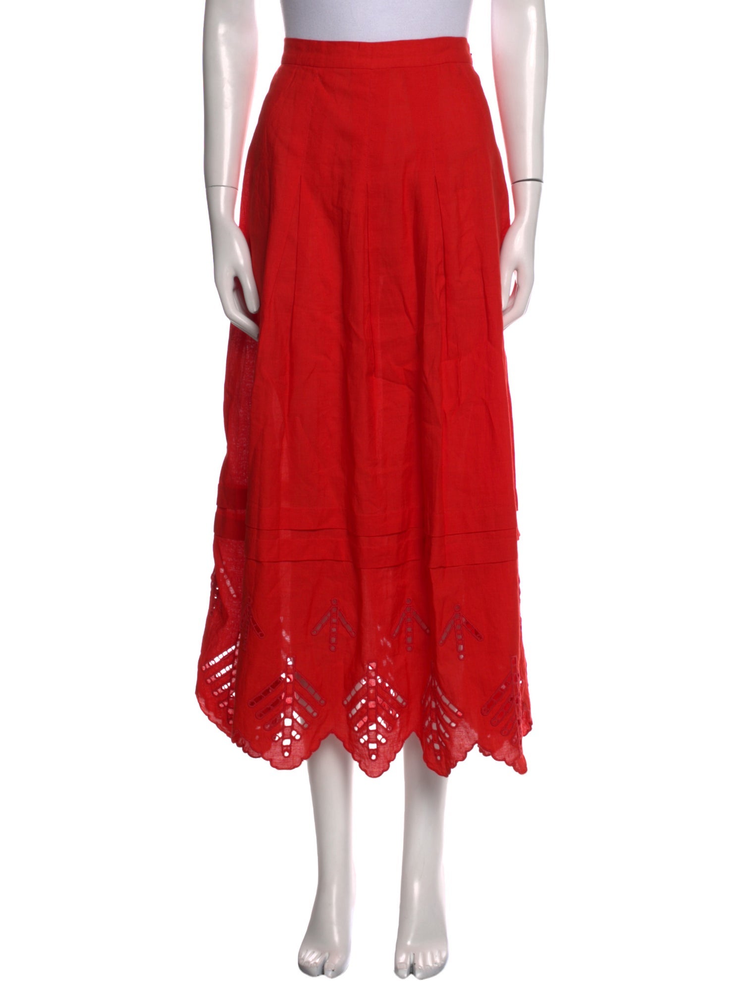 RHODE Lace Pattern Midi Length Skirt