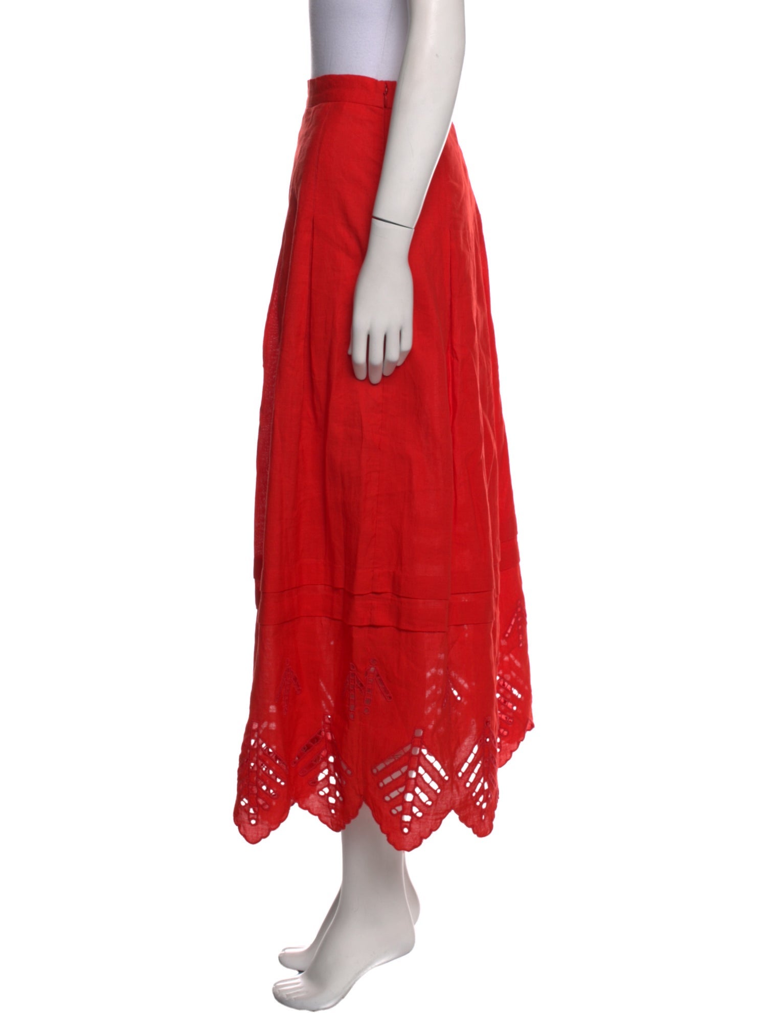 RHODE Lace Pattern Midi Length Skirt