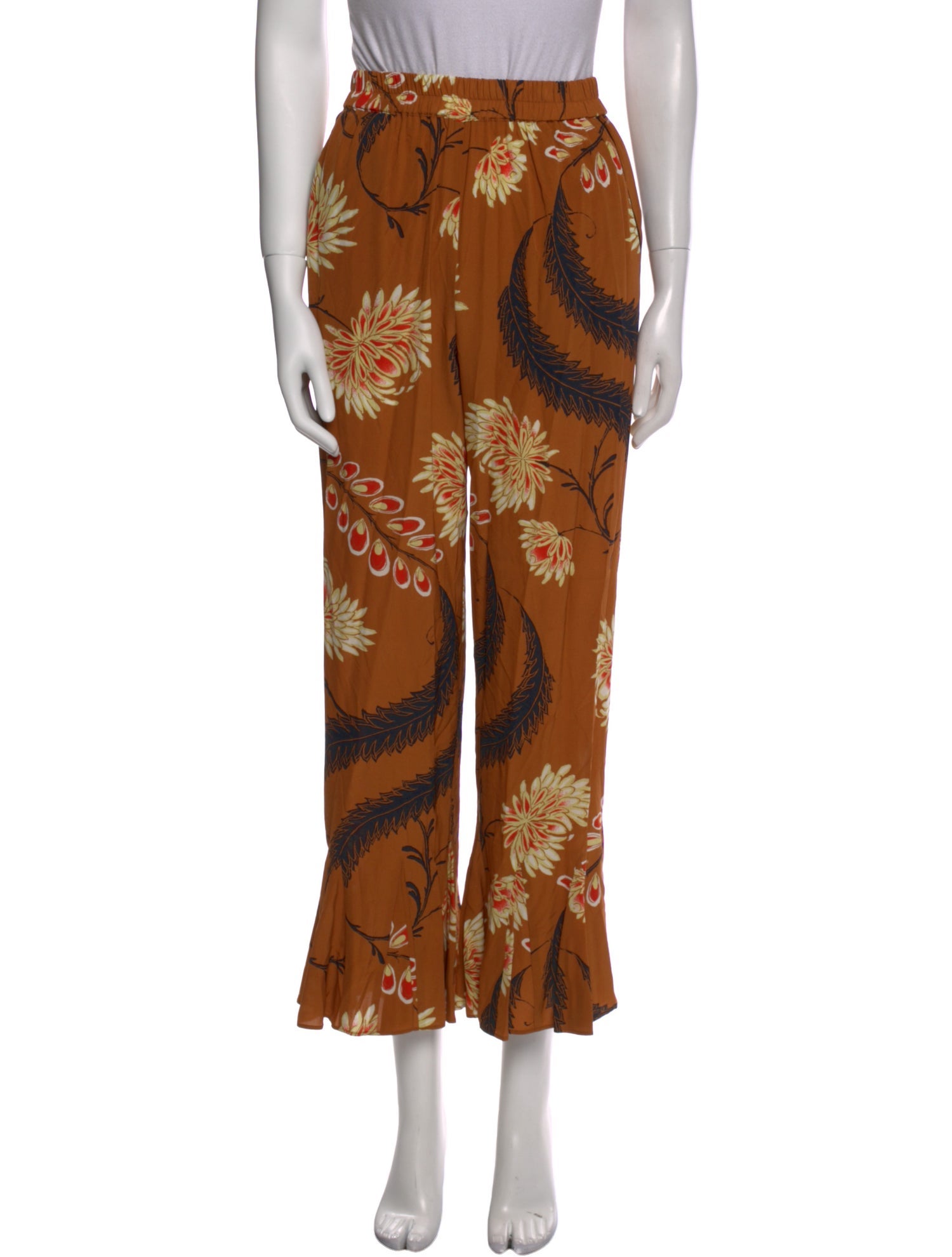RHODE Printed Wide Leg Pants