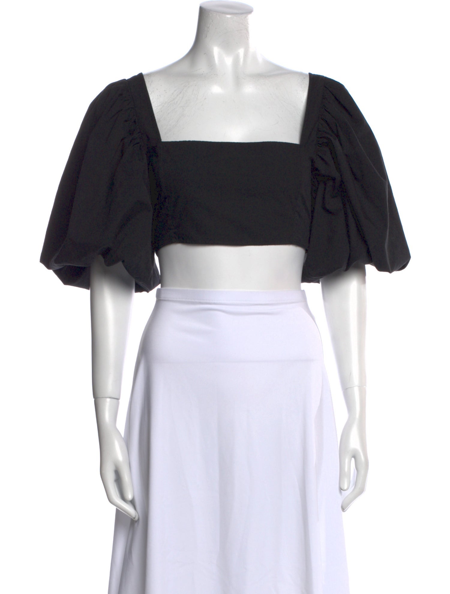 RHODE Square Neckline Short Sleeve Crop Top