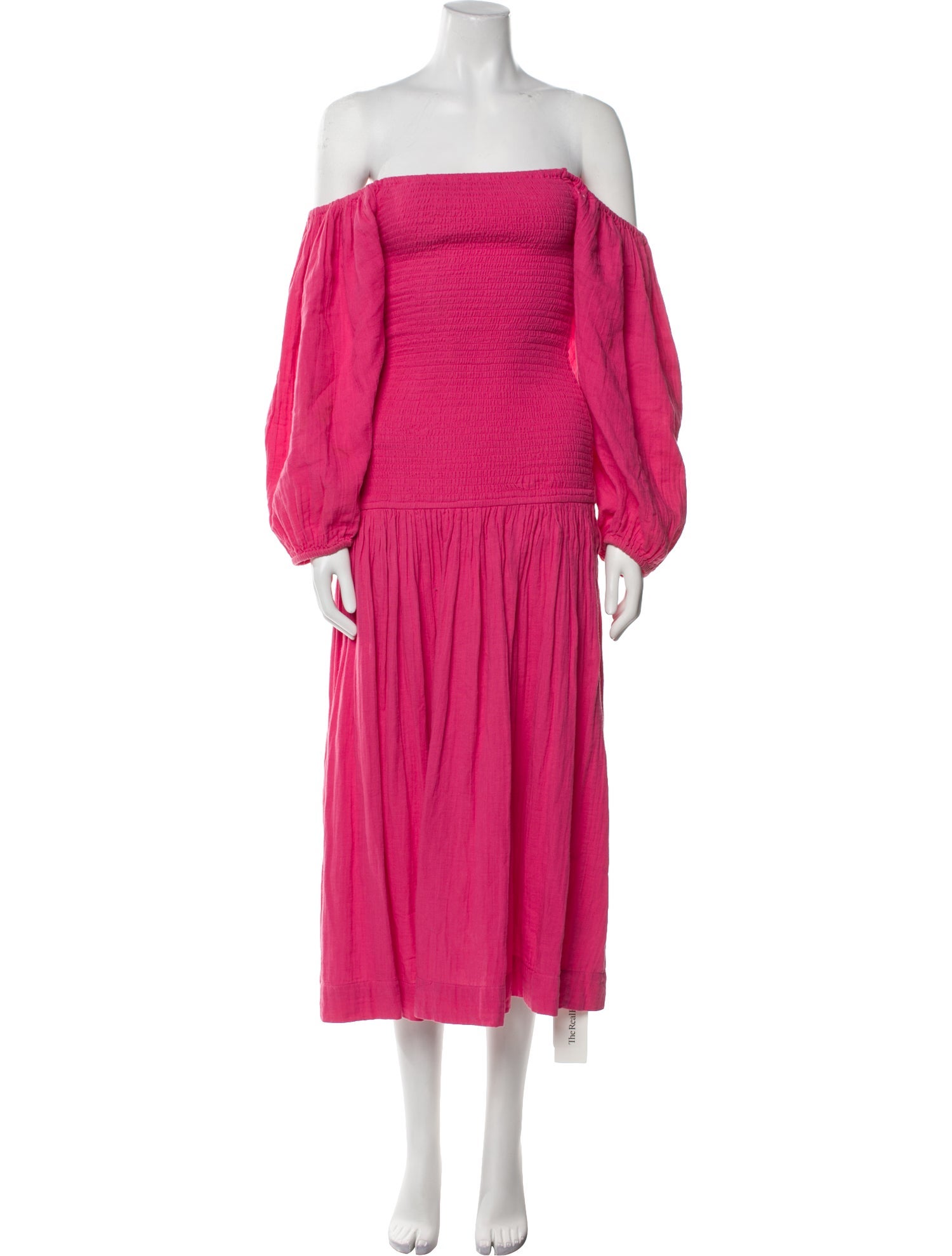 RHODE Off-The-Shoulder Midi Length Dress