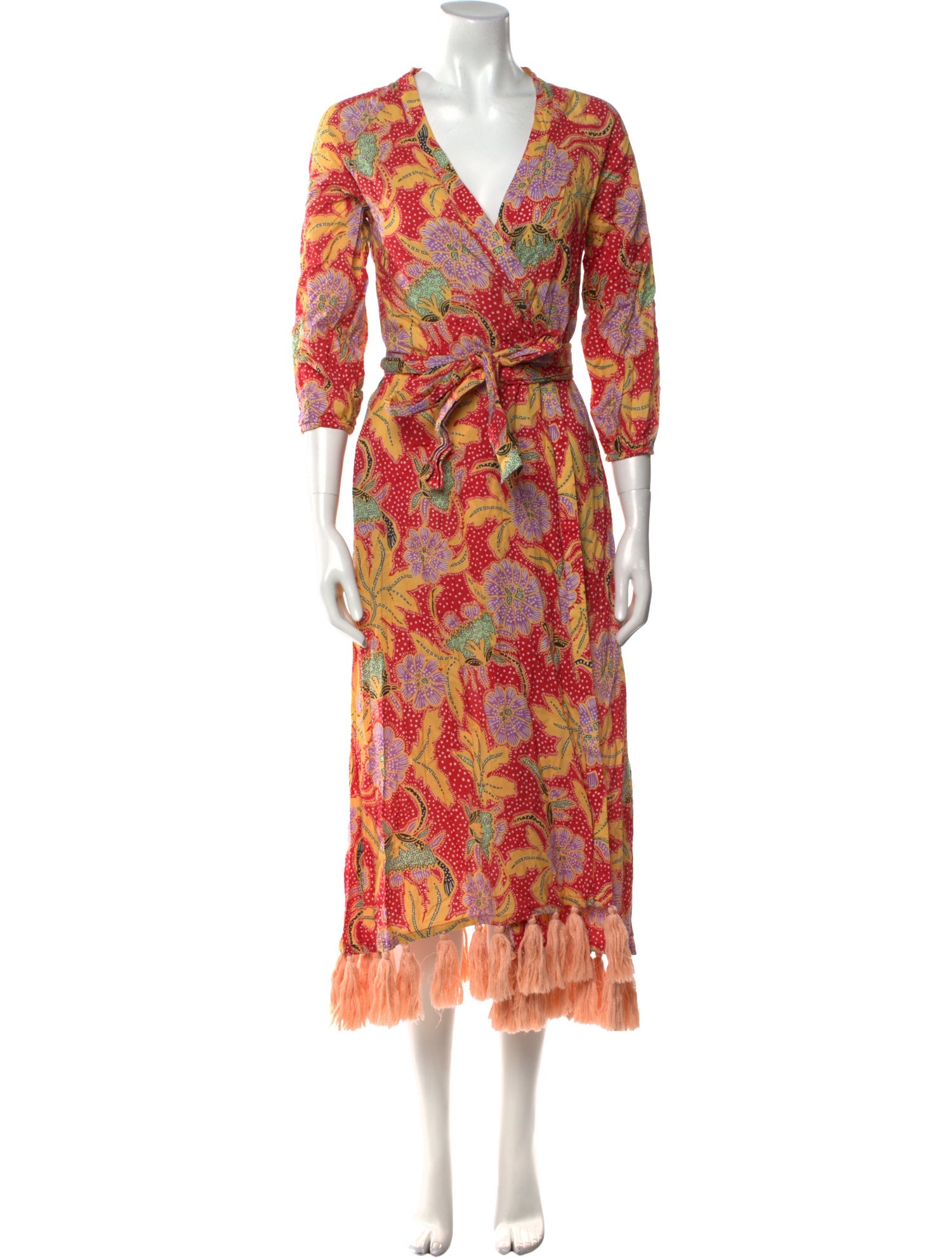 RHODE Floral Print Midi Length Dress