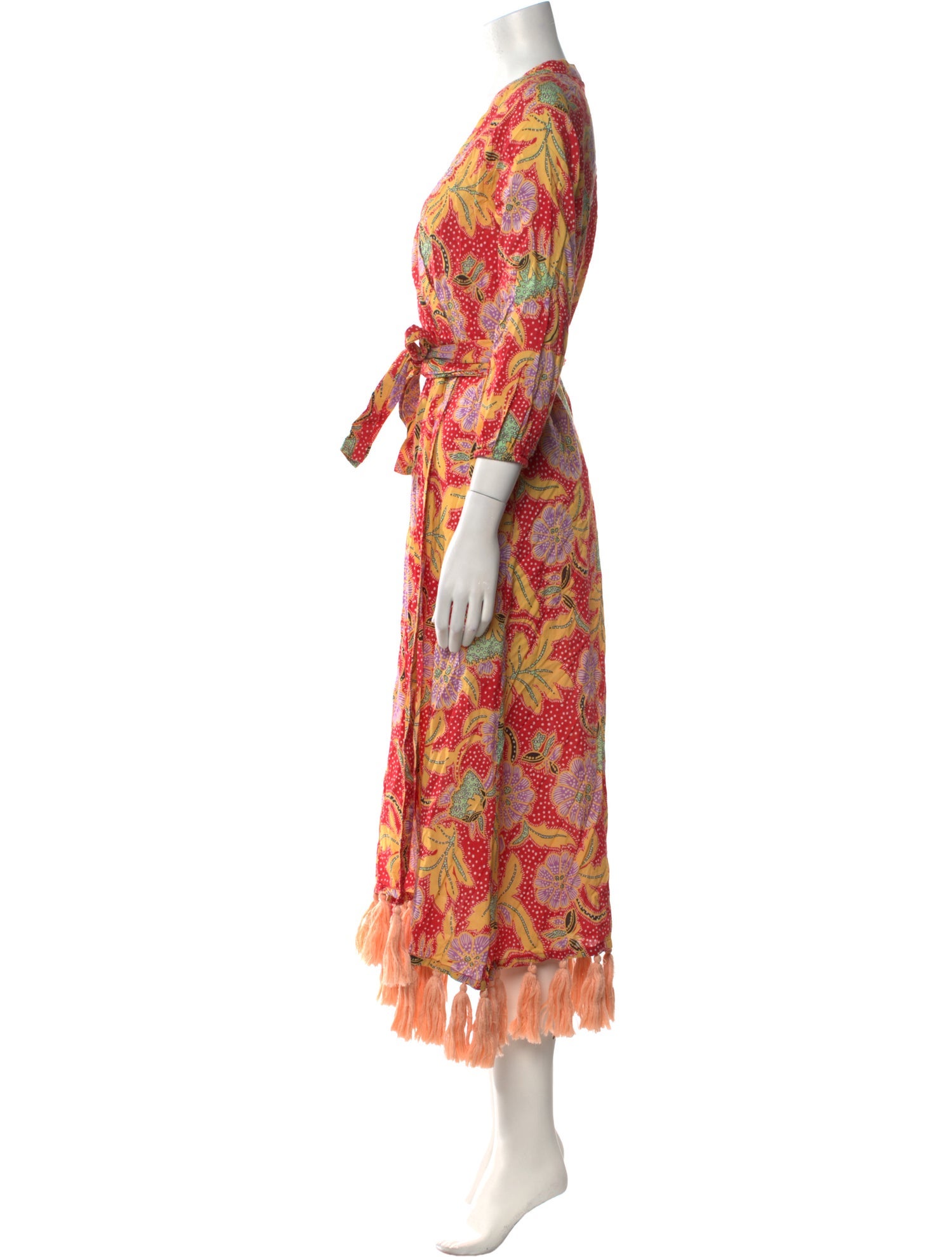 RHODE Floral Print Midi Length Dress