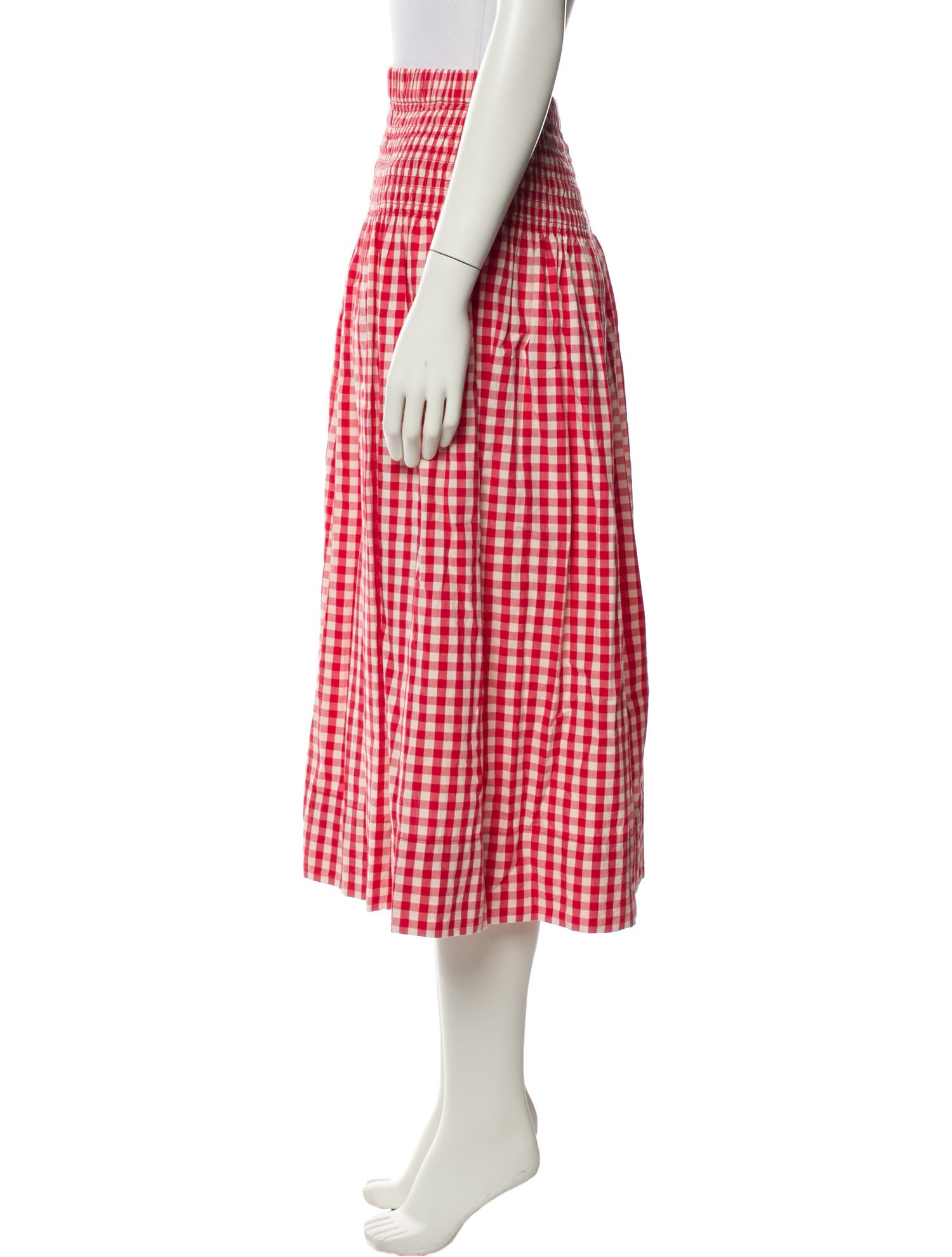 RHODE Plaid Print Midi Length Skirt