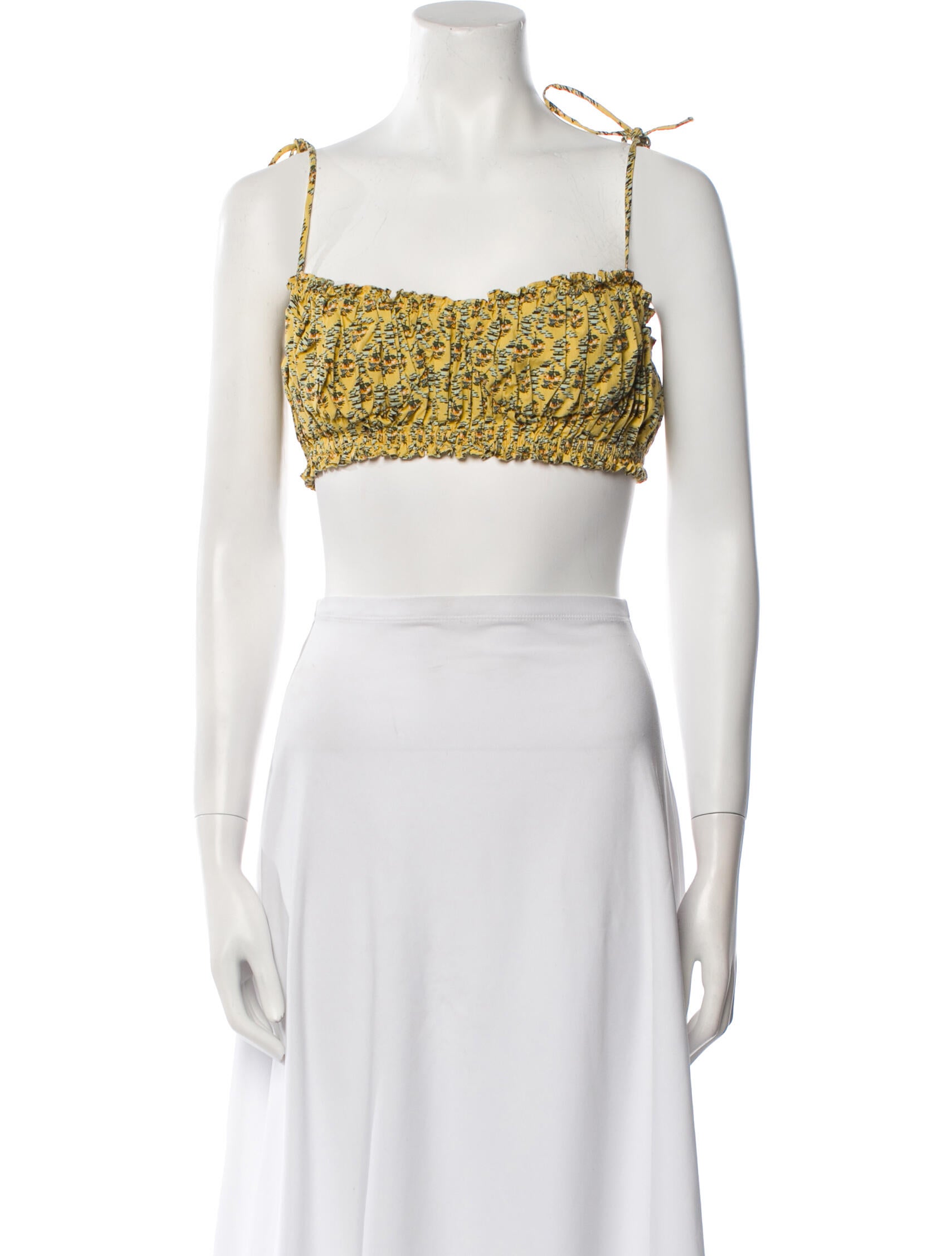 RHODE Printed Square Neckline Crop Top