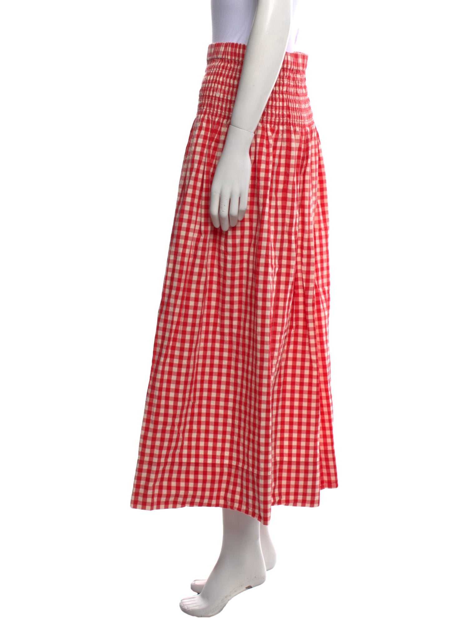 RHODE Plaid Print Midi Length Skirt